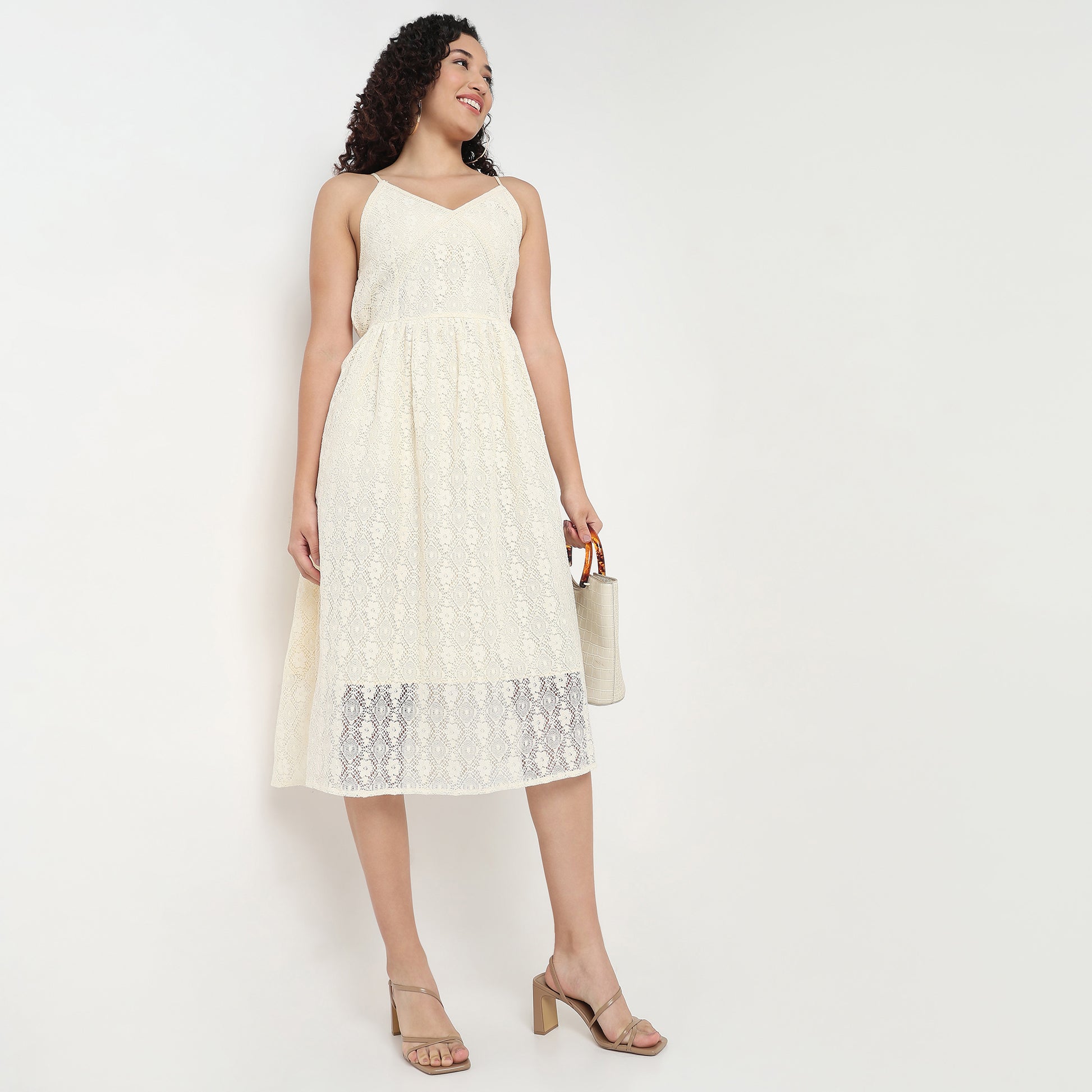 Lace Polyester Sleeveless Dress