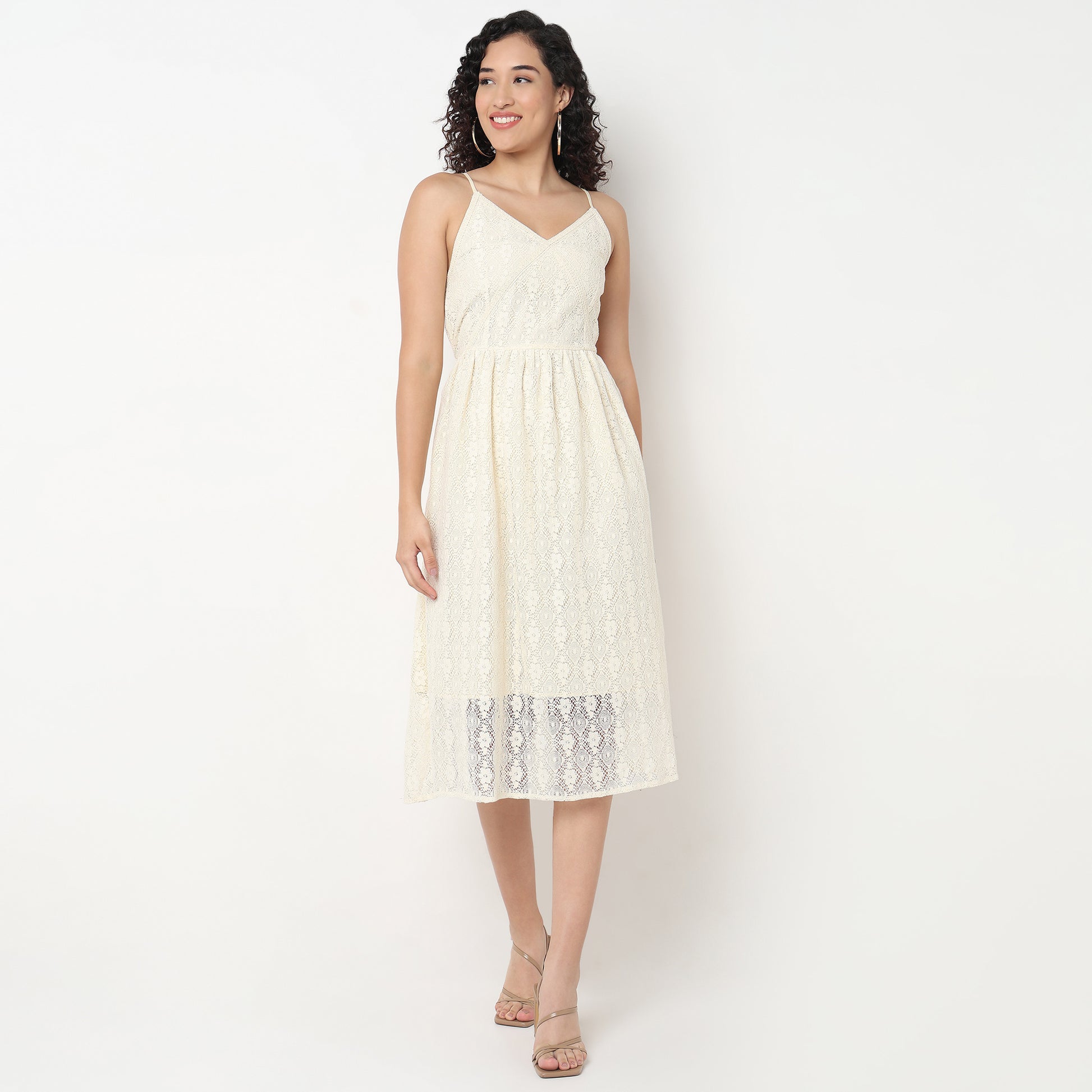 Lace Polyester Sleeveless Dress