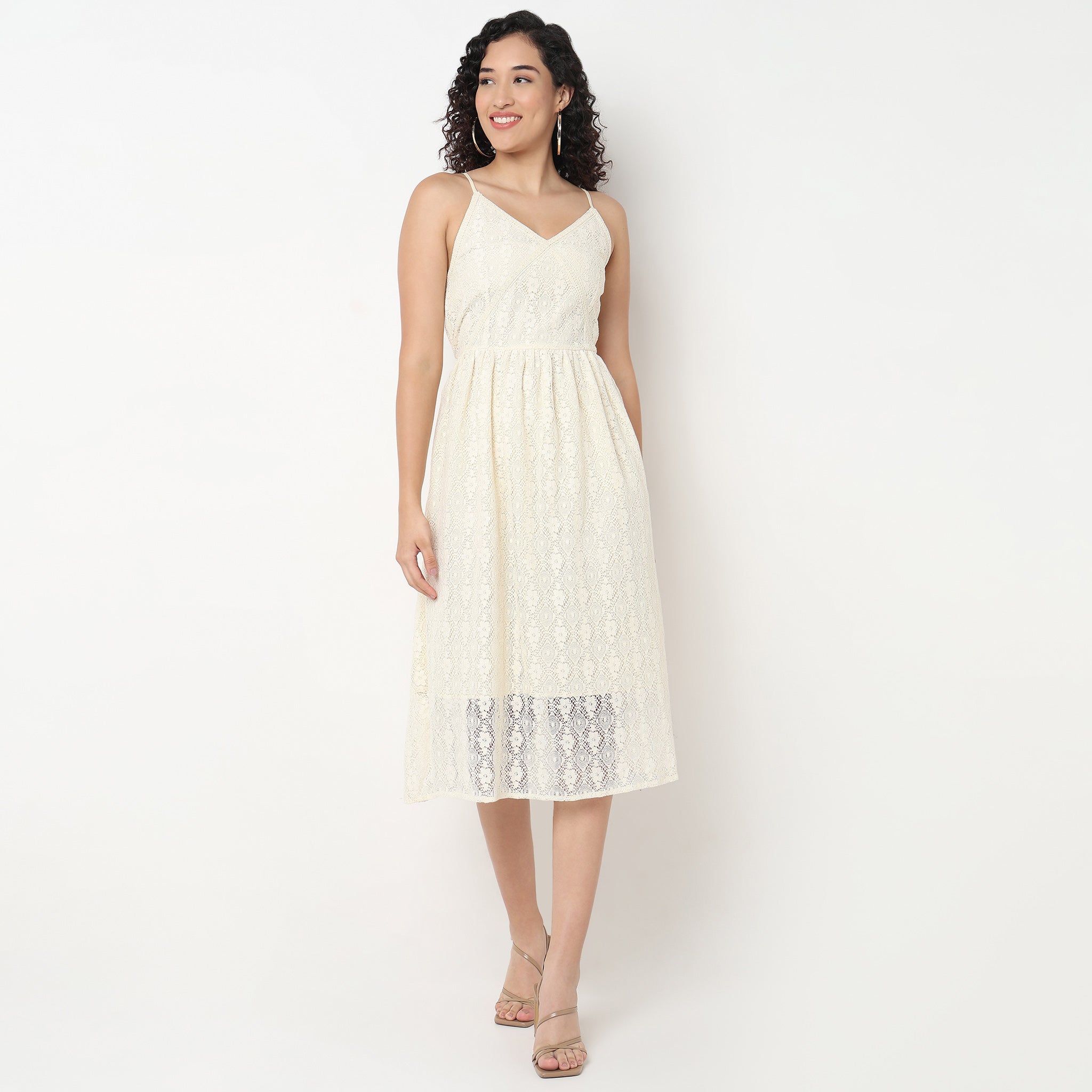 Lace Polyester Sleeveless Dress