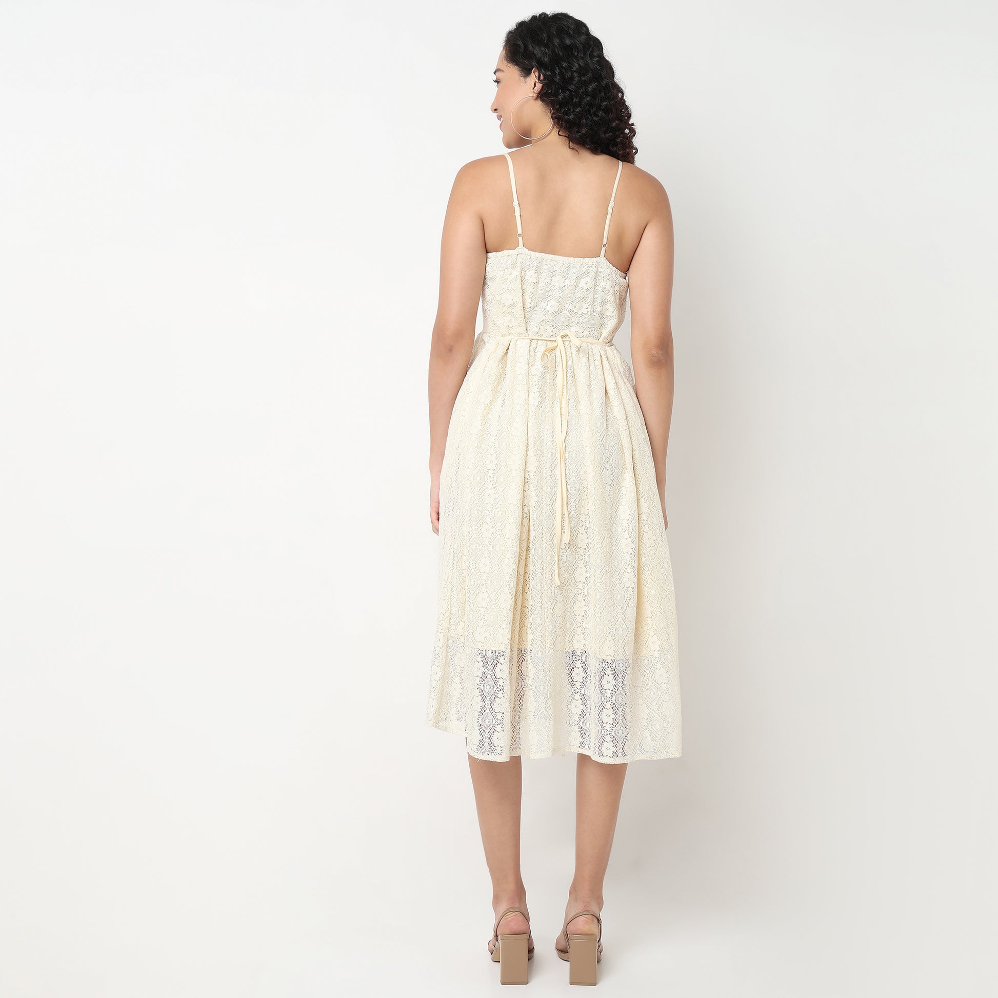 Lace Polyester Sleeveless Dress