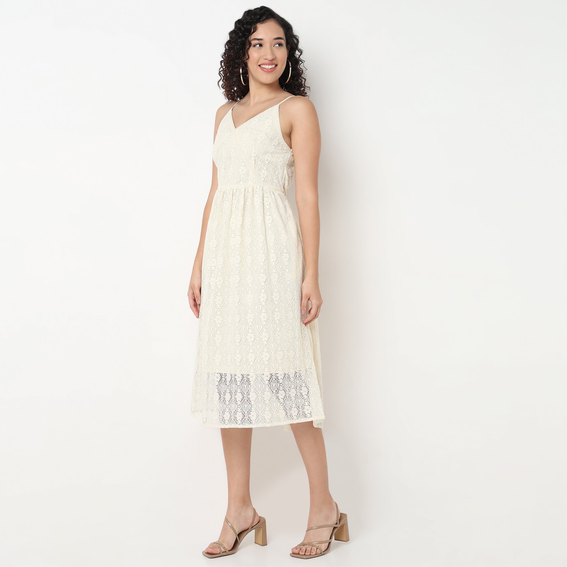 Lace Polyester Sleeveless Dress