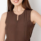 Regular Fit Solid Round Neck Dress