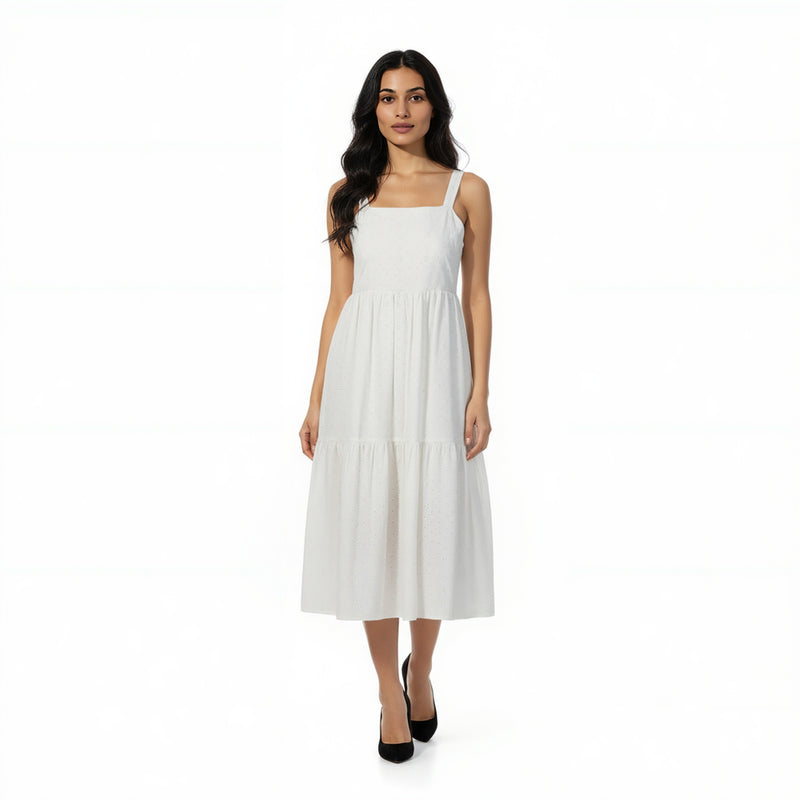 Cotton Schiffi Strappy Dress