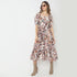 Regular Fit Printed Sweatheart Neck Dress