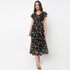 Flare Fit Floral Print V-Neck Dress