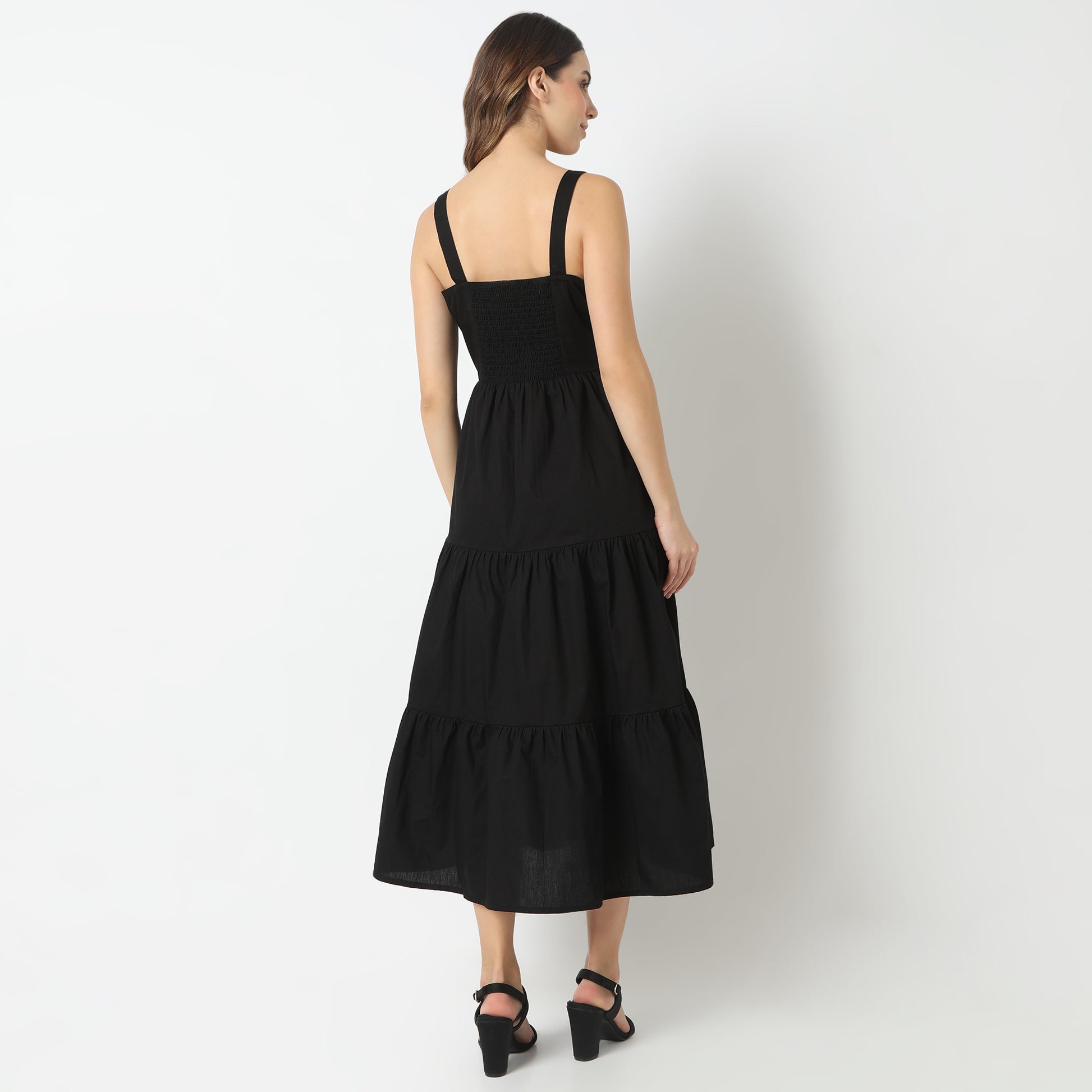 Flare Fit Lace Square Neck Dress