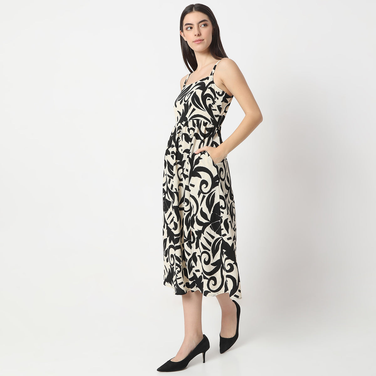 Flare Fit Printed Dress