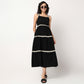Woven Strapy Flared Solid Dress