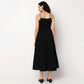 Woven Strapy Flared Solid Dress