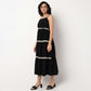 Woven Strapy Flared Solid Dress
