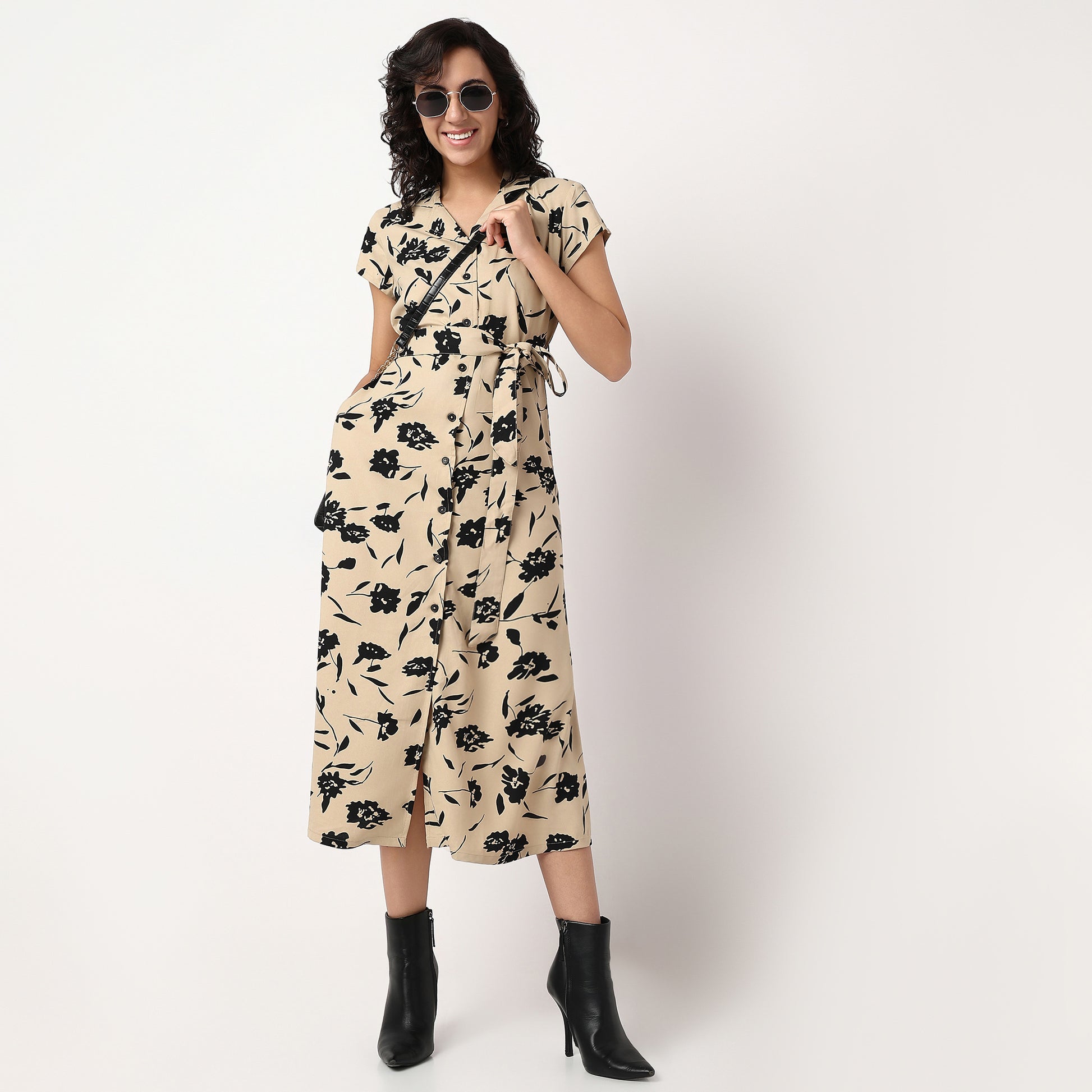 Woven Camp Collar Juliette Printed Dress