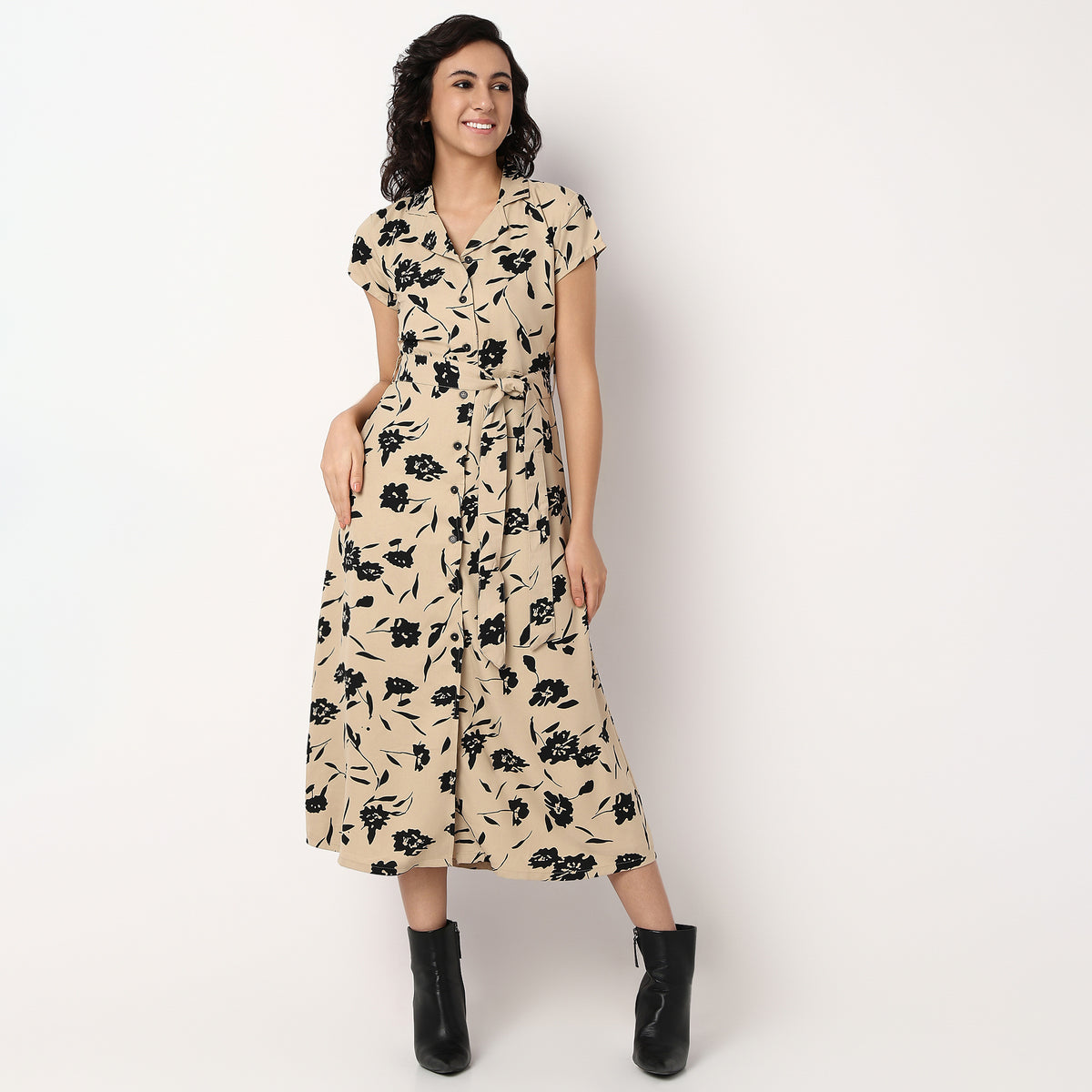 Woven Camp Collar Juliette Printed Dress