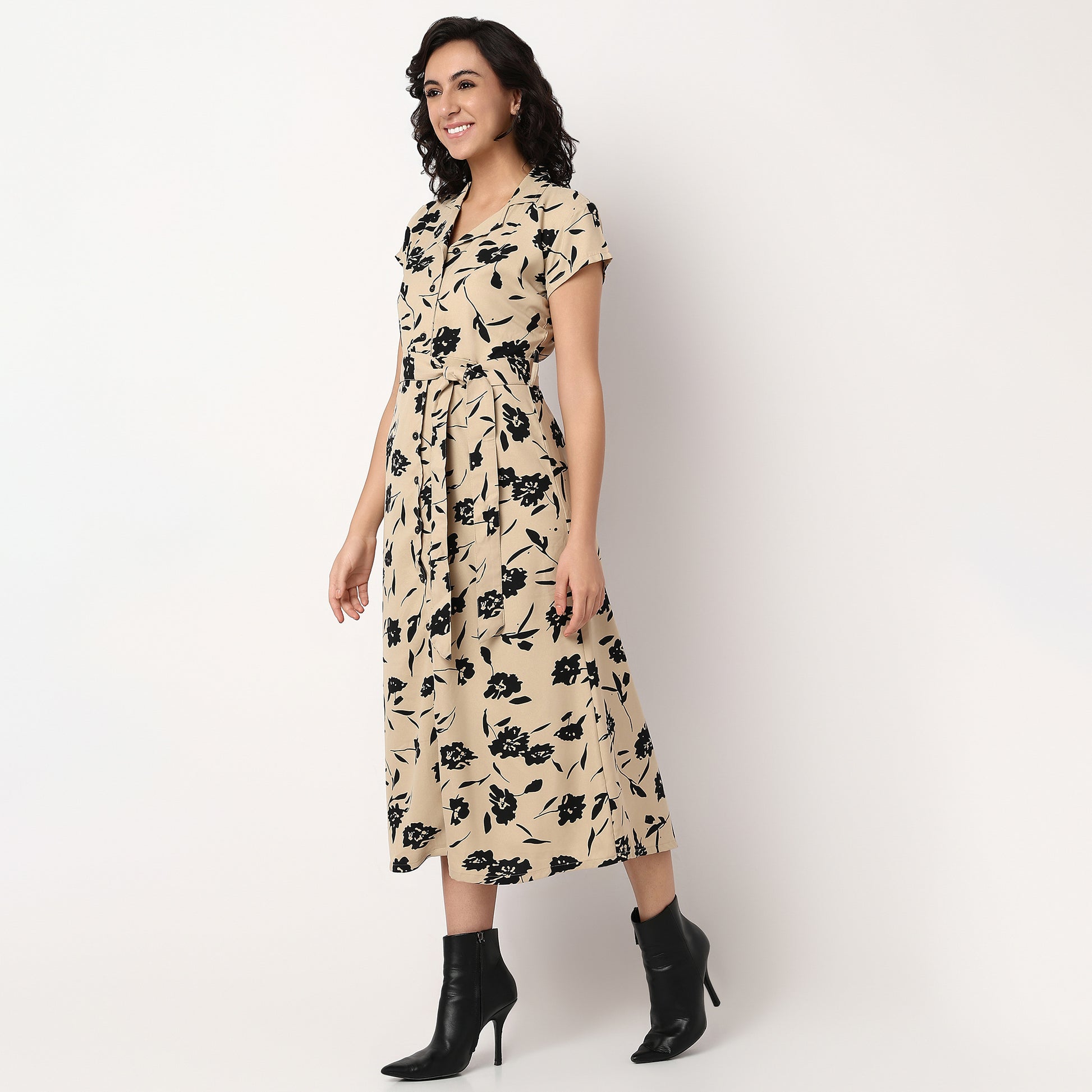 Woven Camp Collar Juliette Printed Dress