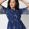 Flare Fit Floral Print V-Neck Dress