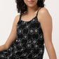 Woven Embroidered U-Neck Flared Strapy Dress