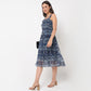 Printed Square Neck Strap Dress