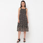 Printed Square Neck Strap Dress