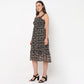 Printed Square Neck Strap Dress