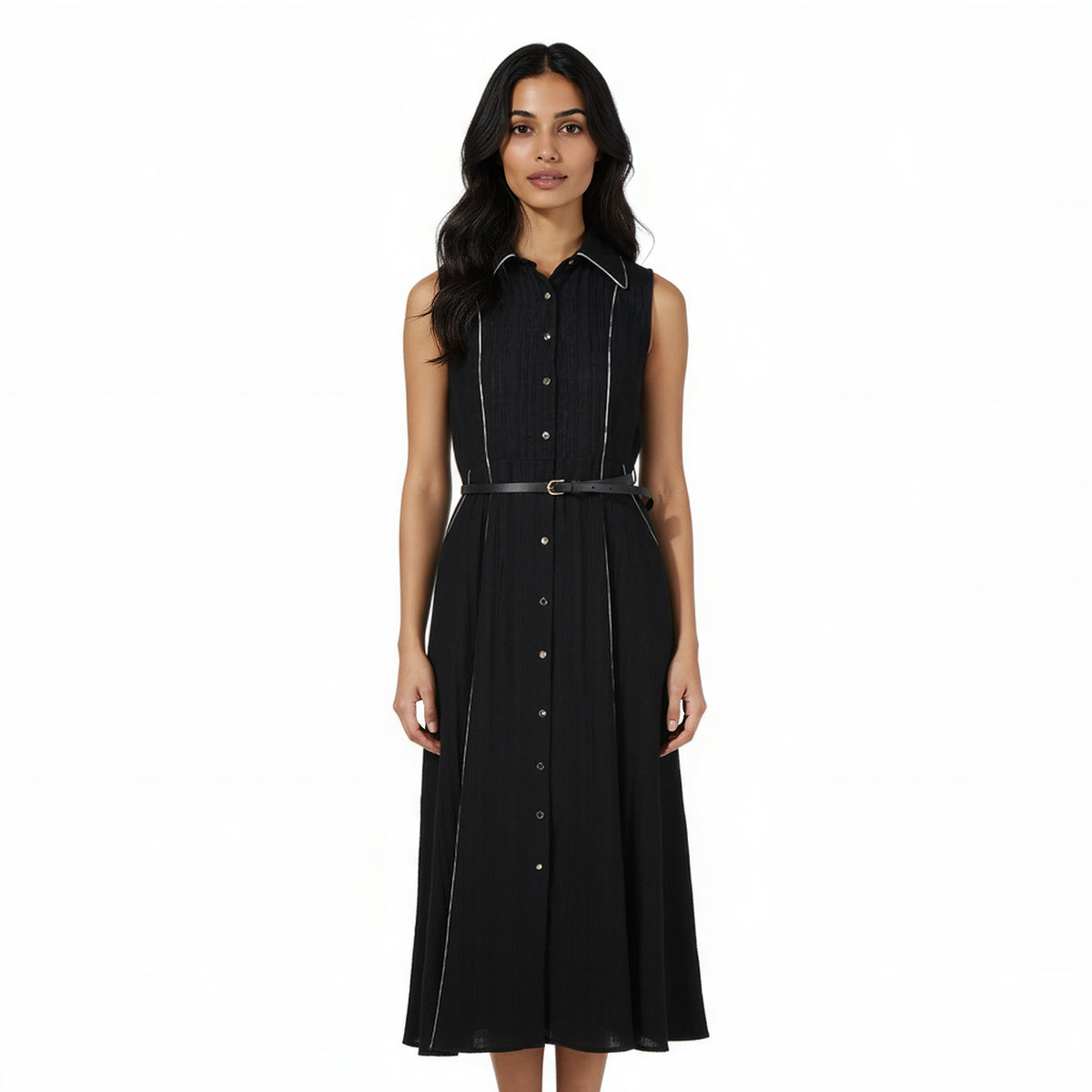 Structured Shirt Collar Dress
