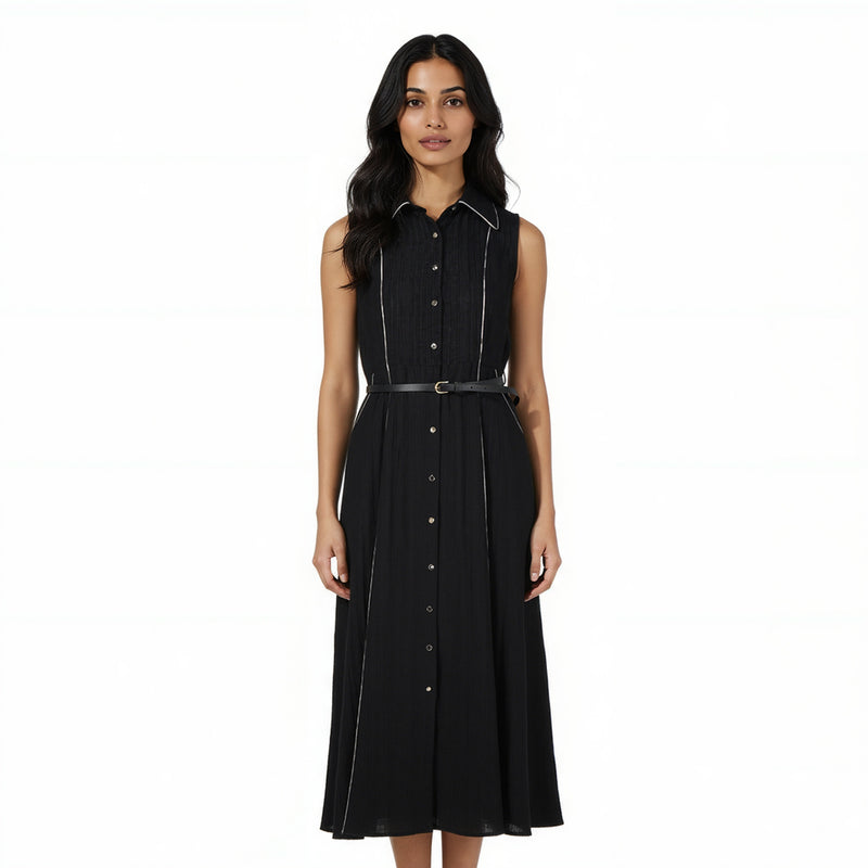 Structured Shirt Collar Dress
