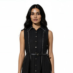 Structured Shirt Collar Dress