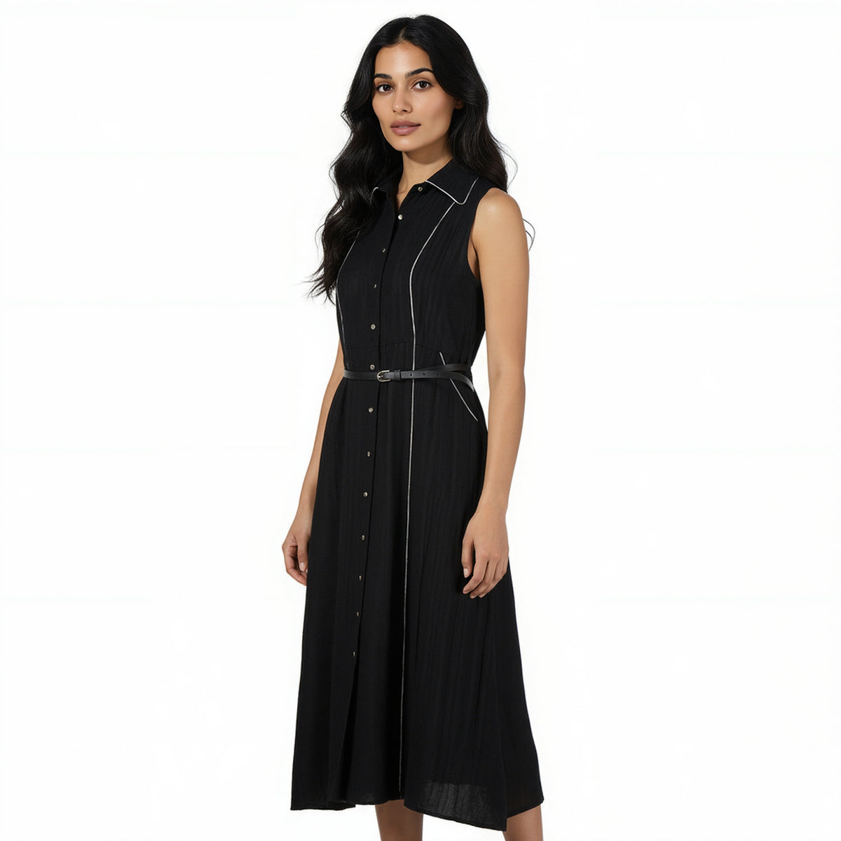 Structured Shirt Collar Dress