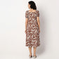 Zebra Print Square Neck Polyester Dress