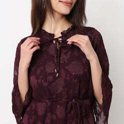 Solid Knee Length Dress 