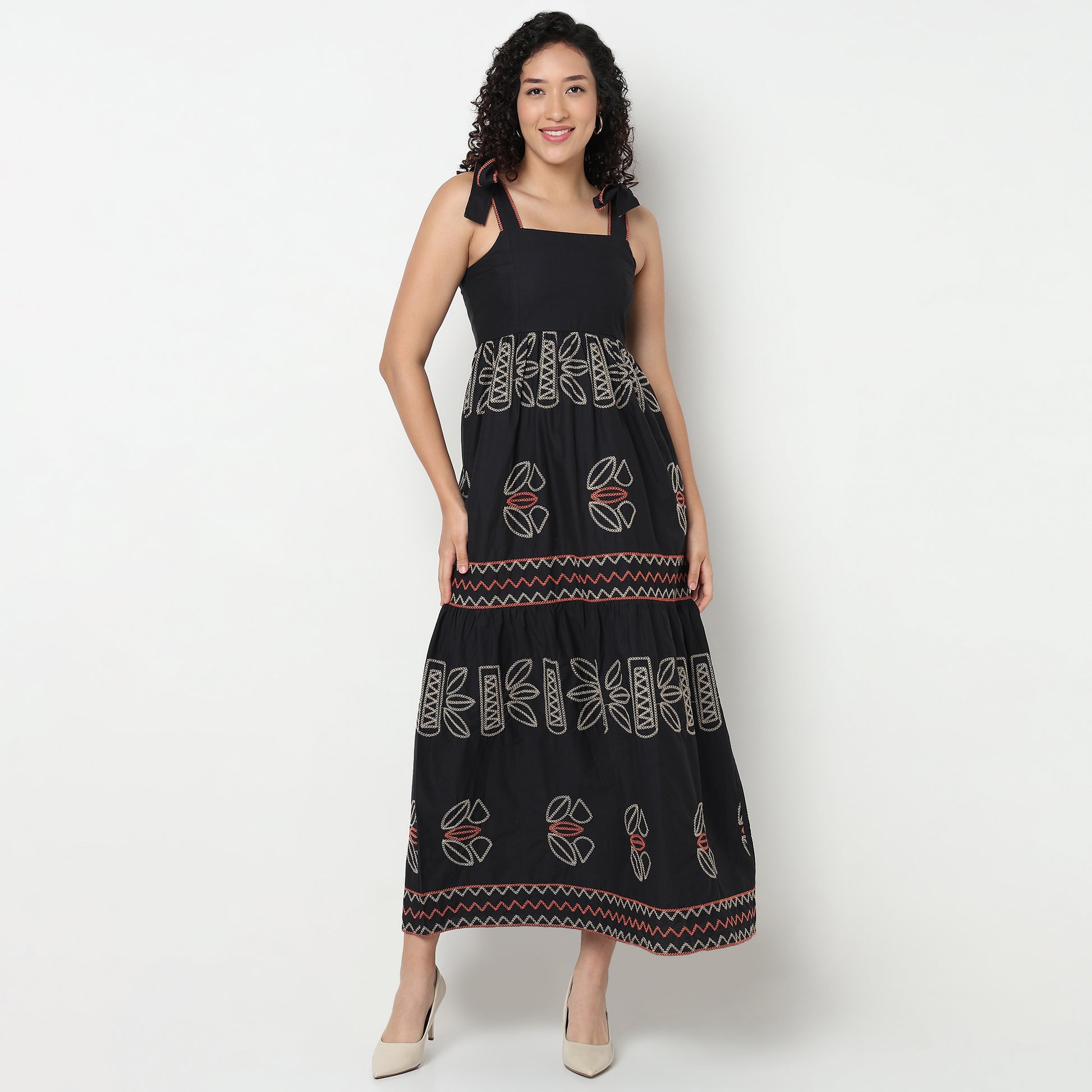 Buy Women Flare Fit Tribal Sleeveless Dress  - Style Union