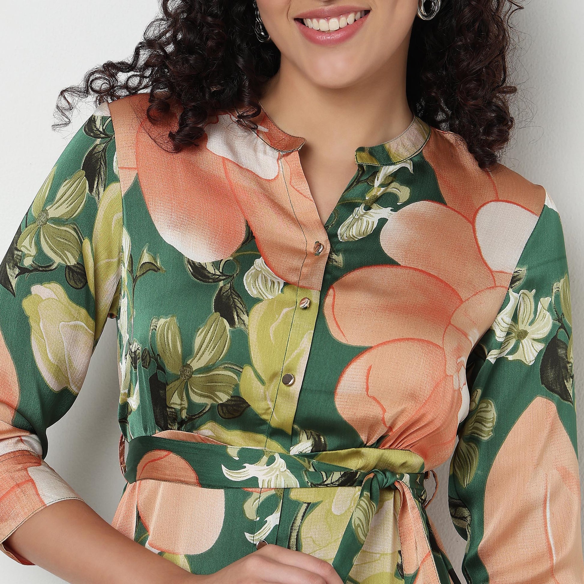 Buy Women Straight Fit Printed Three-Fourth Sleeve Dress  - Style Union