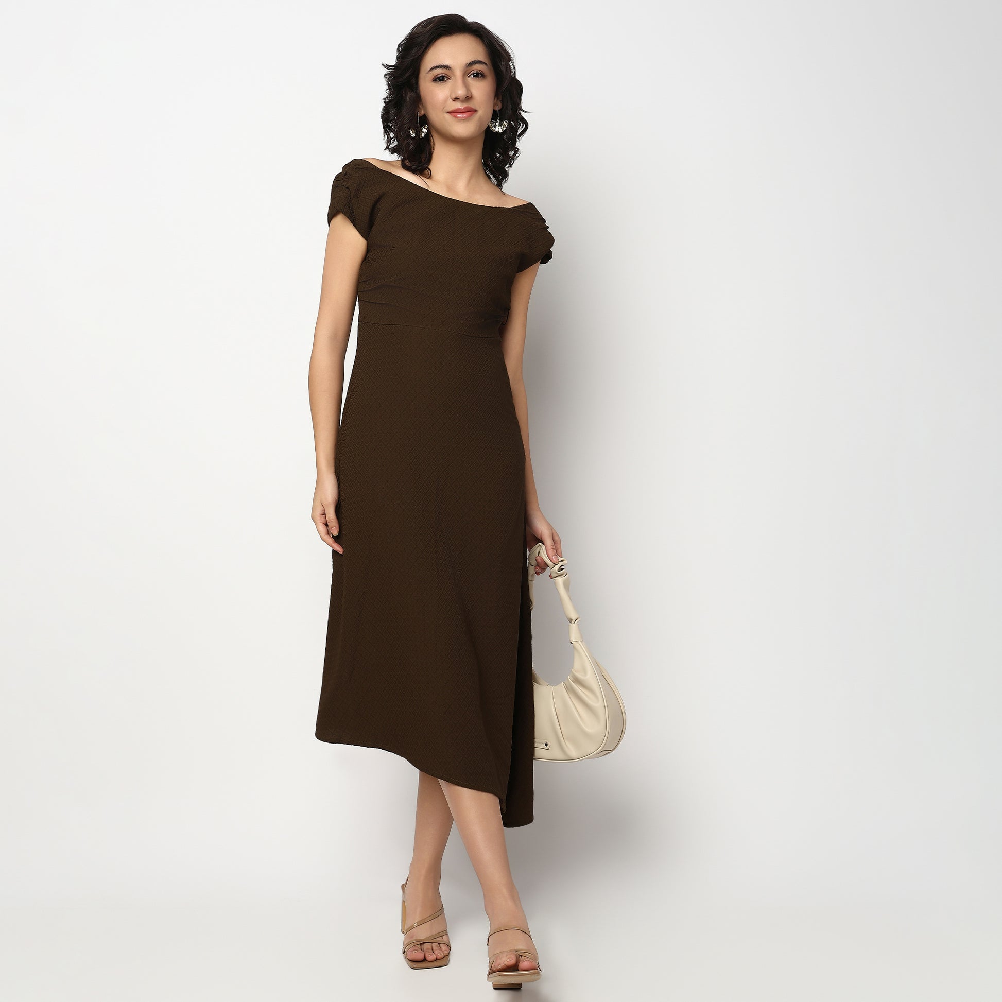 Buy Women Straight Fit Structured Short Sleeve Dress  - Style Union
