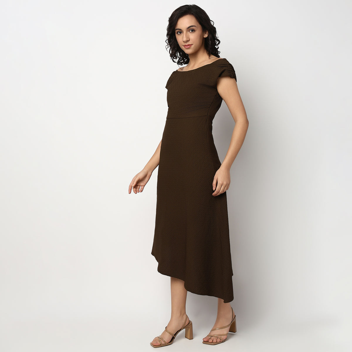 Buy Women Straight Fit Structured Short Sleeve Dress  - Style Union