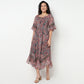 Buy Women Flare Fit Printed Three-Fourth Sleeve Dress  - Style Union