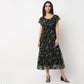 Floral Calf Length Dress 