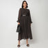 Printed Tie-Up Neck Dress