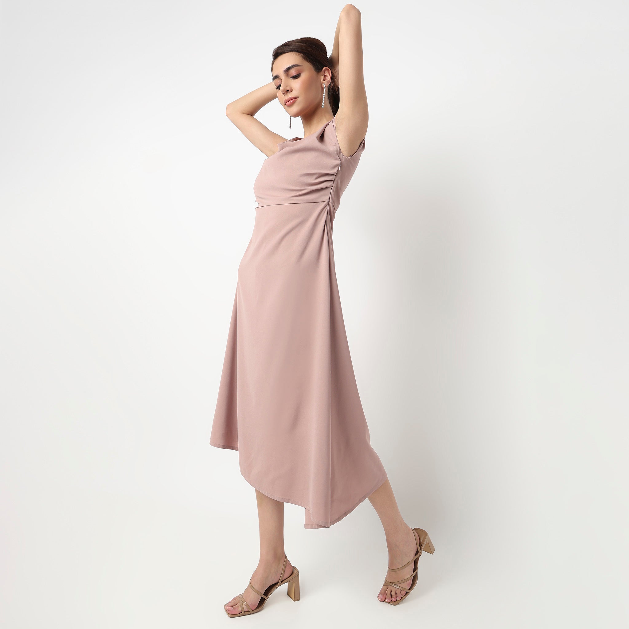 Solid Round Neck Dress