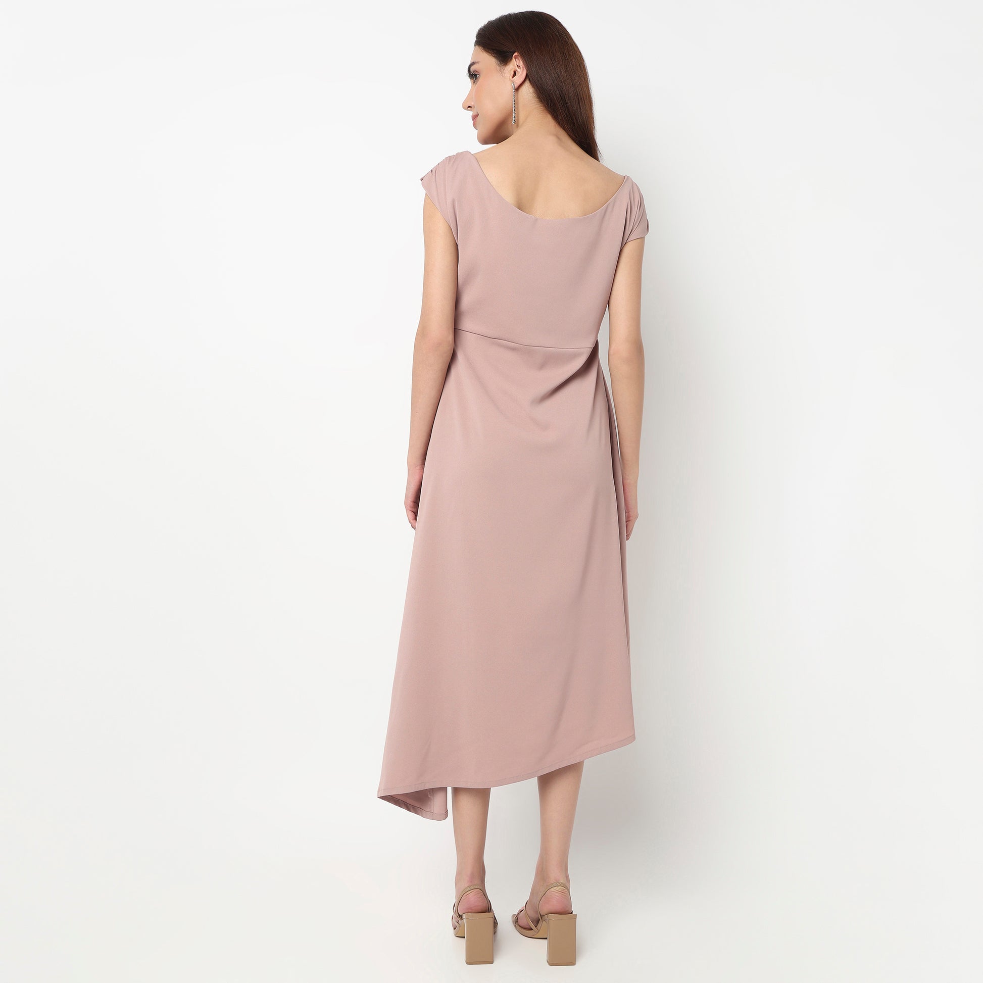 Solid Round Neck Dress