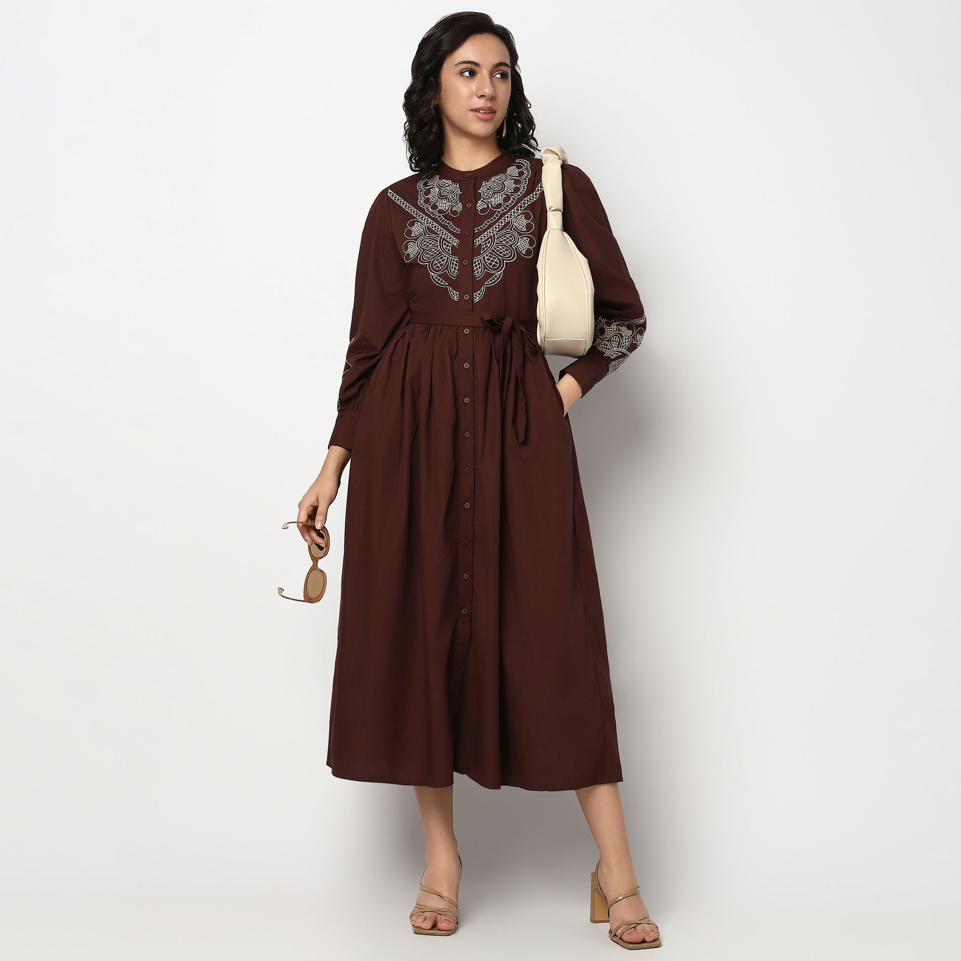 Buy Women Flare Fit Printed Full Sleeve Dress  - Style Union