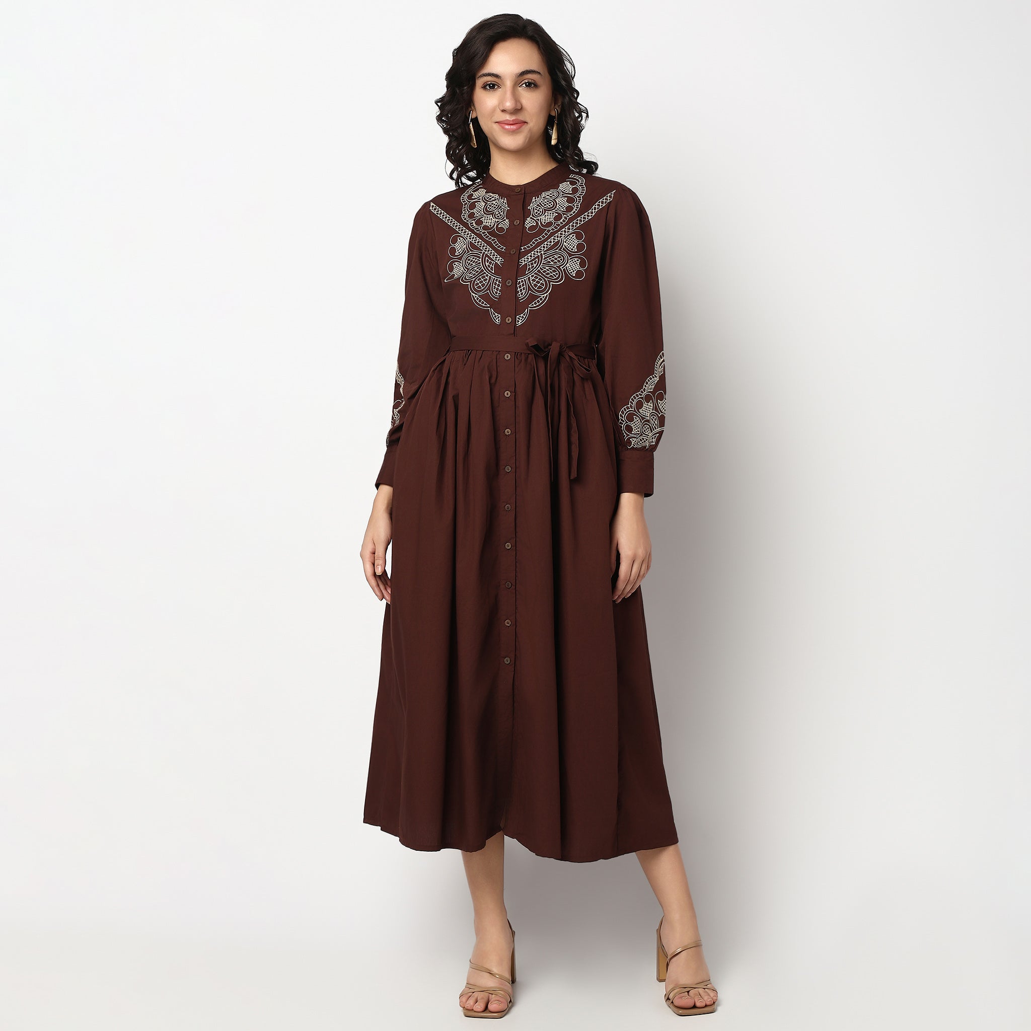 Buy Women Flare Fit Printed Full Sleeve Dress  - Style Union