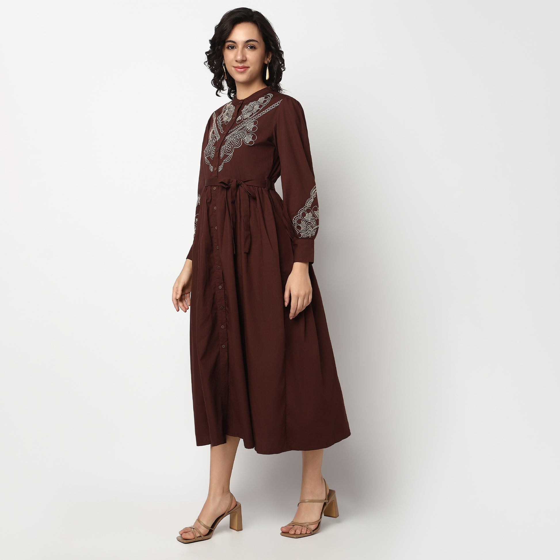 Buy Women Flare Fit Printed Full Sleeve Dress  - Style Union