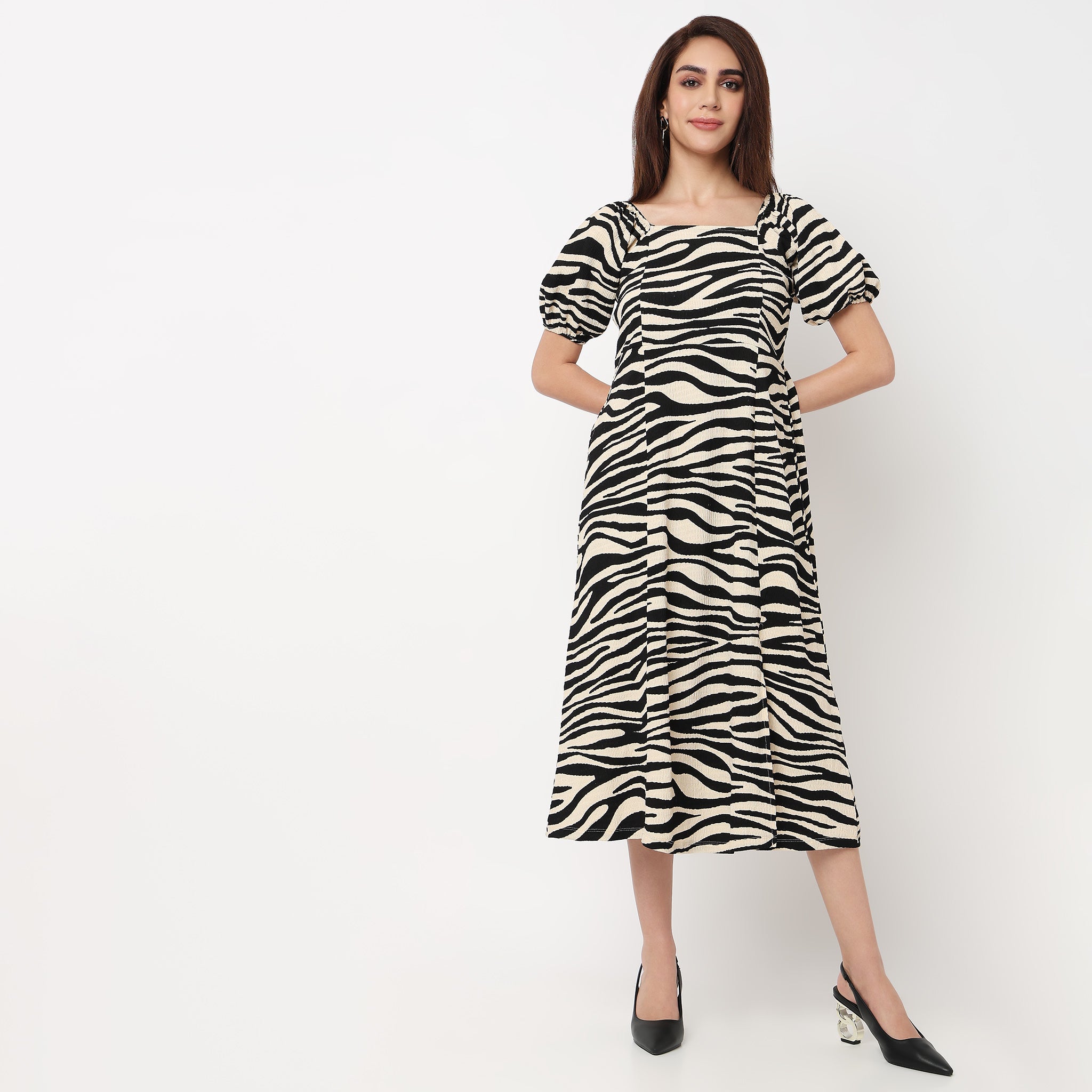 Structured Square Neck Dress 