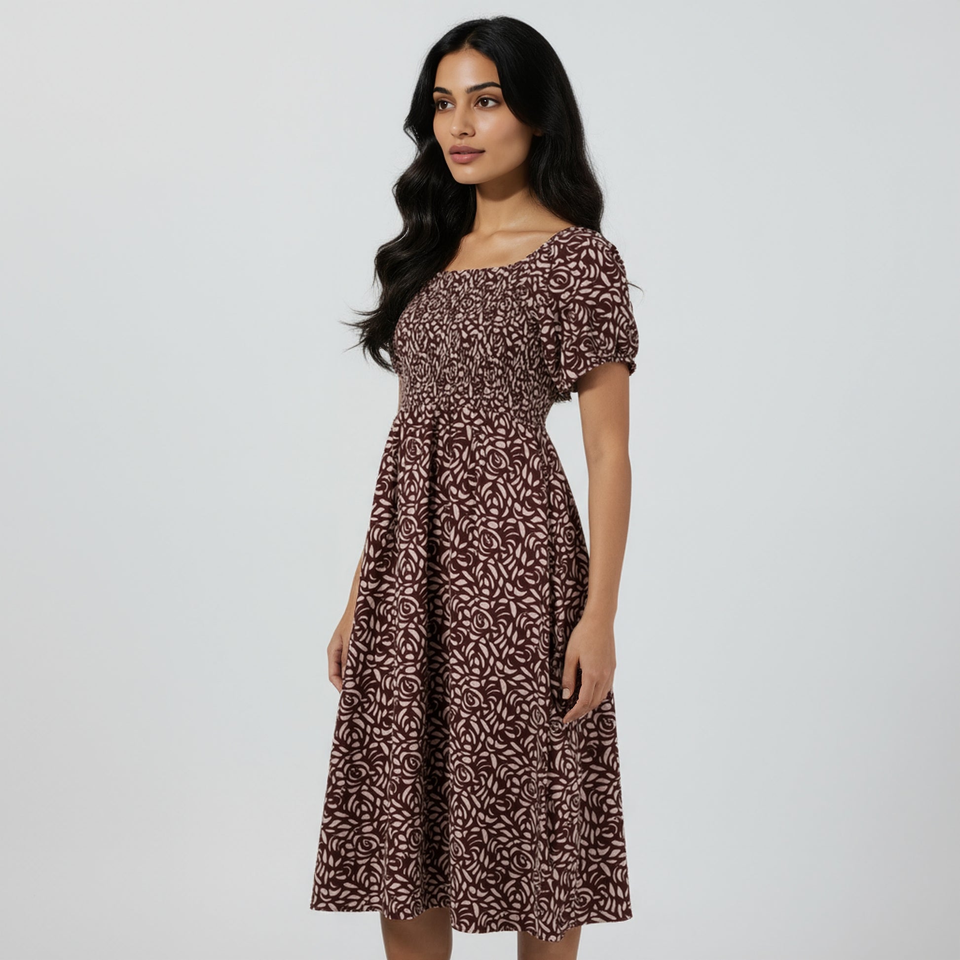 Structured Puff Sleeve Dress