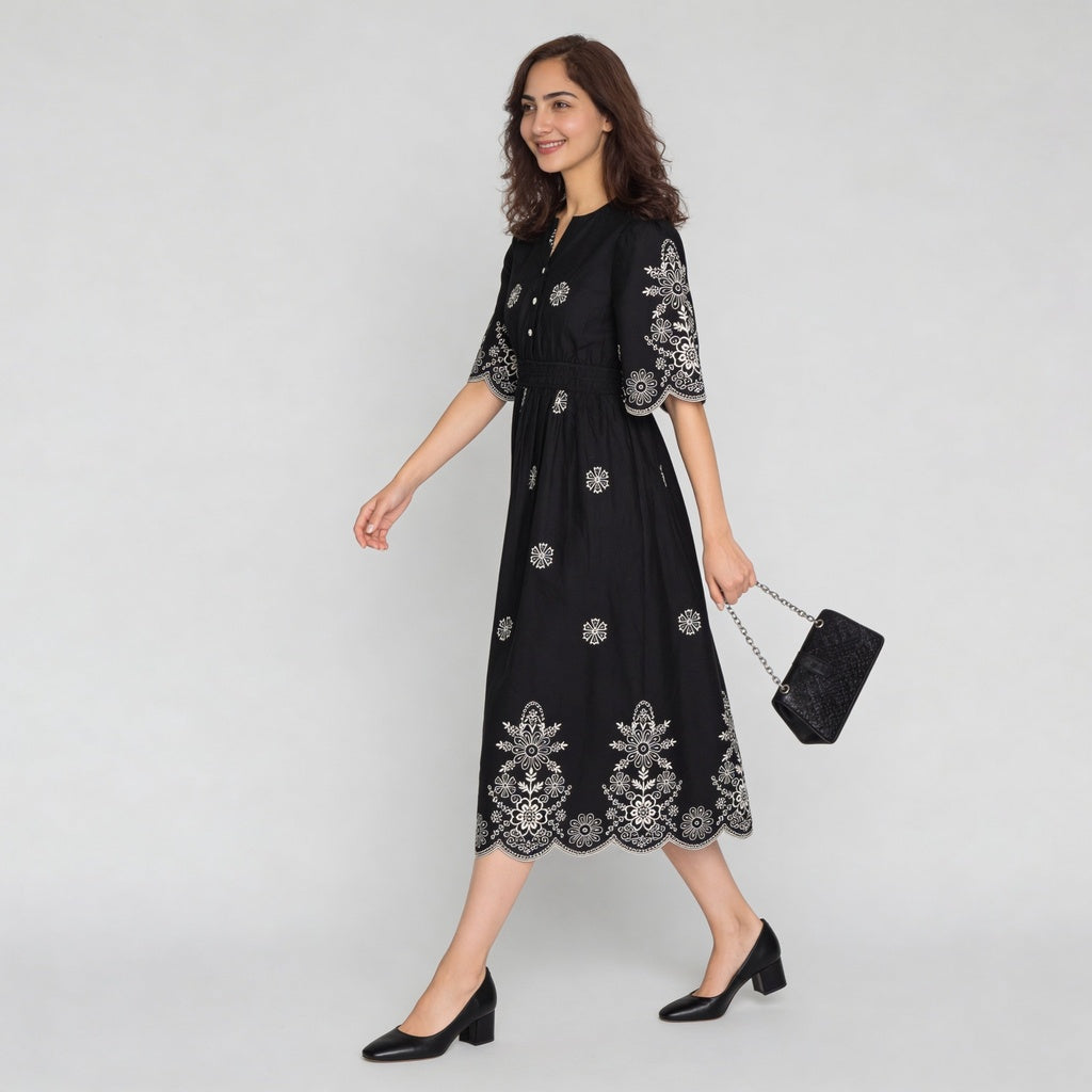 V-Neck Printed Dress