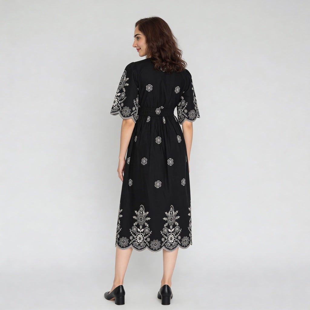 V-Neck Printed Dress