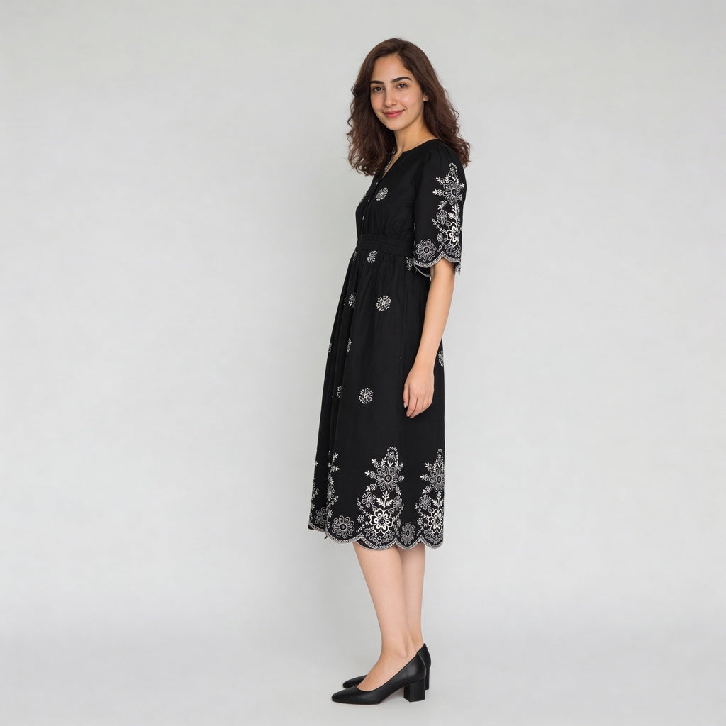 V-Neck Printed Dress