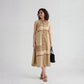 Printed Collar Flared Dress