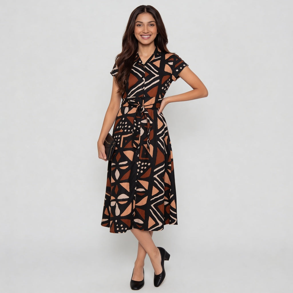 Printed Flared Dress