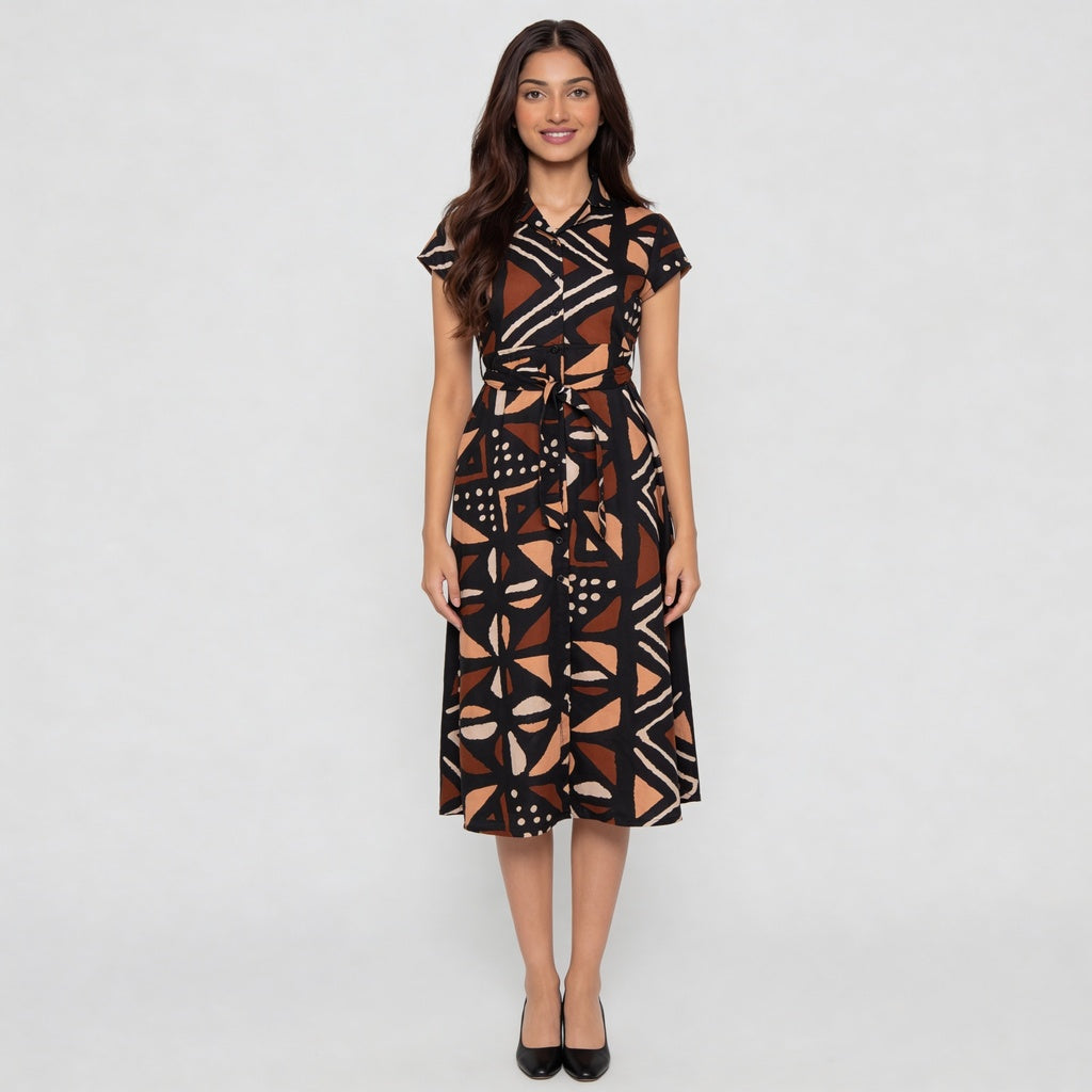 Printed Flared Dress