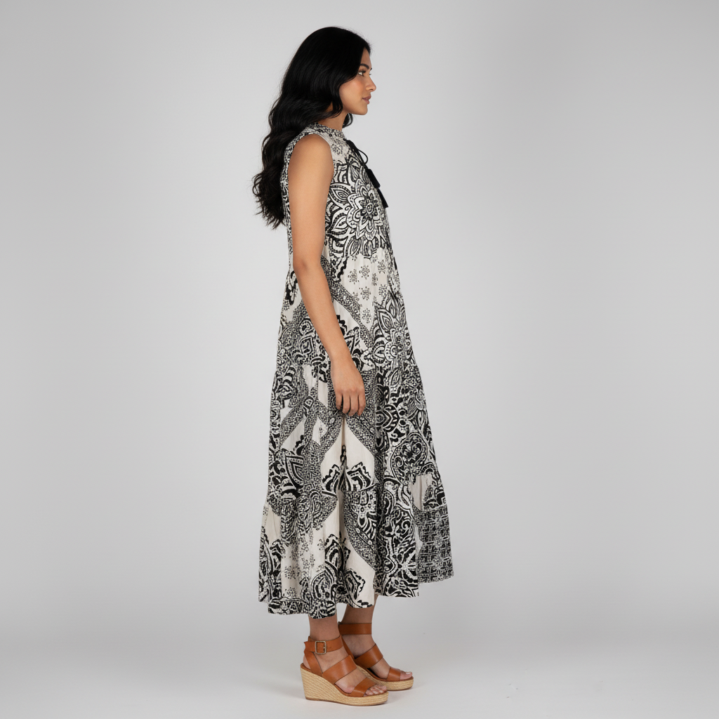 Woven Floral Sleeveless Dress