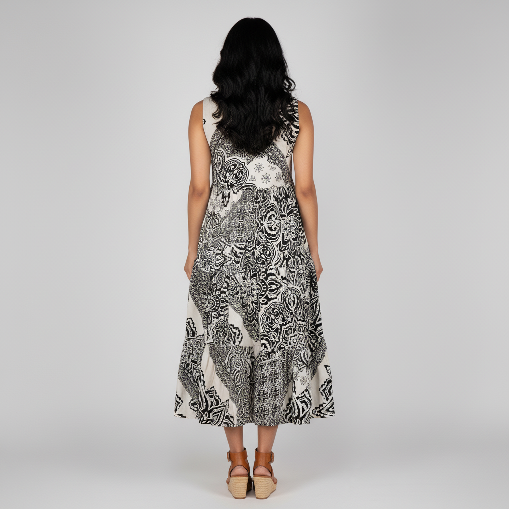 Woven Floral Sleeveless Dress